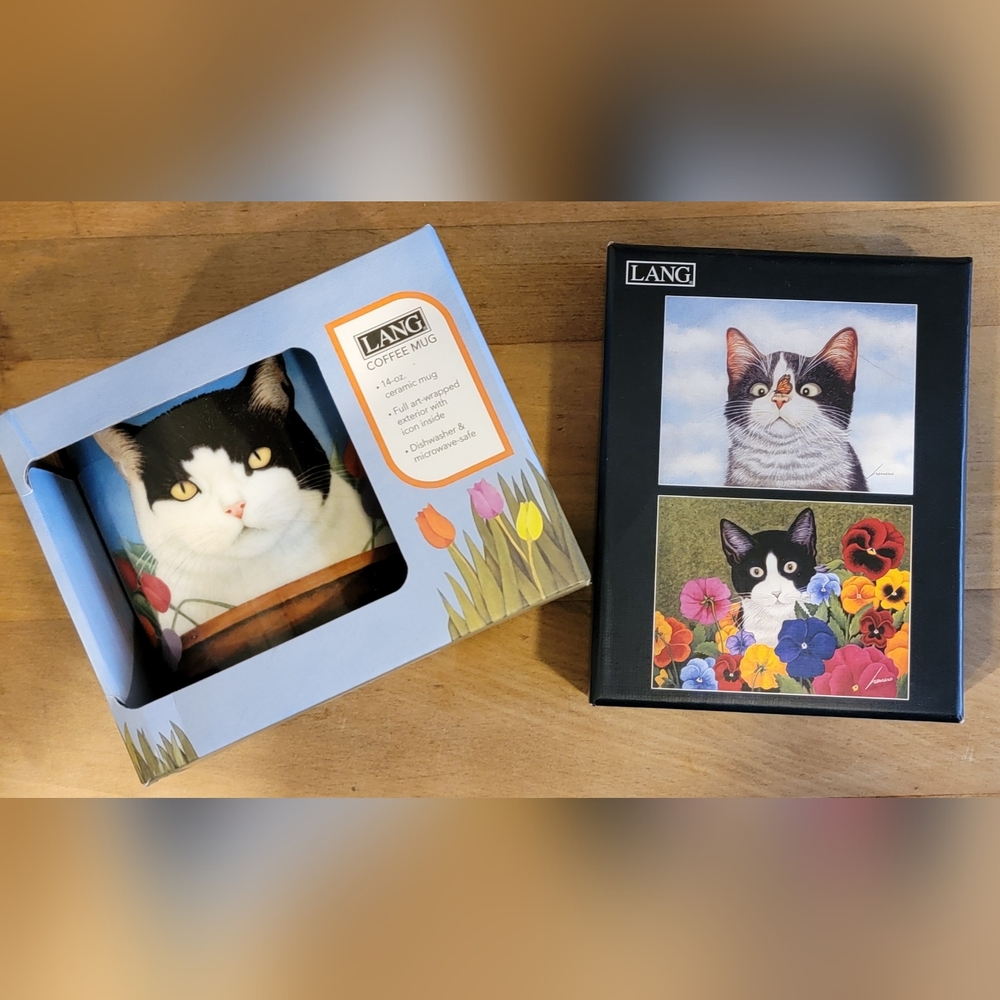Lang Cat Mug And Notecard Set